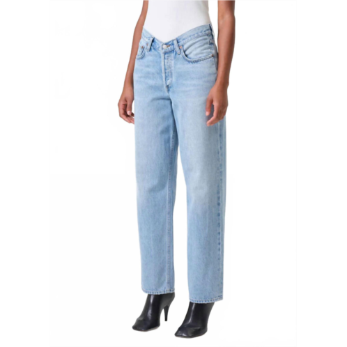 AGOLDE v waist baggy jeans in prevail