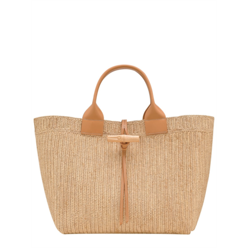 LONGCHAMP natural le roseau woven raffia tote bag