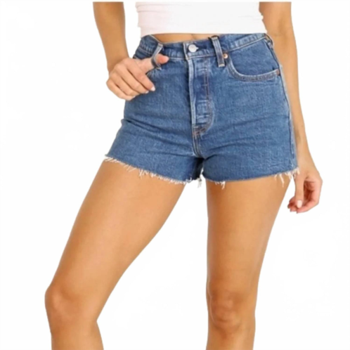 LEVI ribcage straight leg shorts in blue