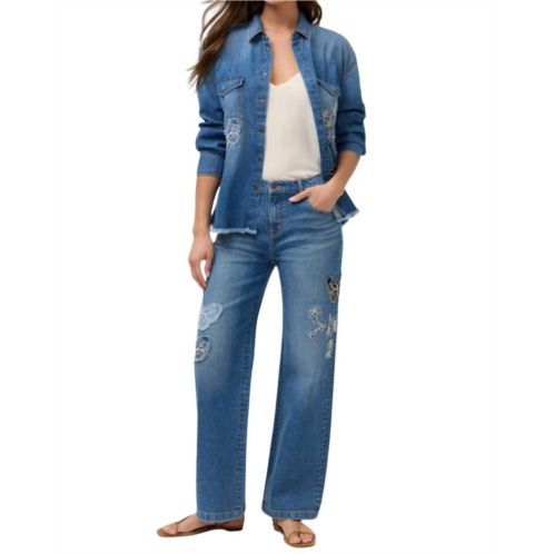 Johnny Was straight wide leg jean in medium wash