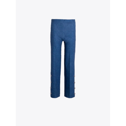 Vilagallo womens sailor pants with metal buttons in bluenavy blue