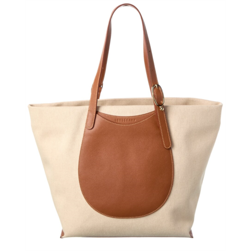 Longchamp epure canvas & leather tote