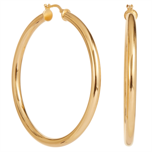 SAVVY CIE JEWELS 18k yellow gold plated chubby large hoop earrings