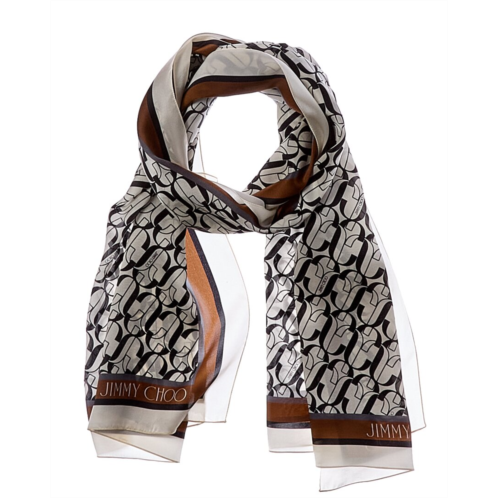 Jimmy Choo logo silk scarf