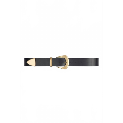 IRO womens copp leather belt in black and gold