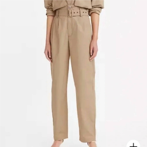 LEVI womens tailored high loose taper pants in tan