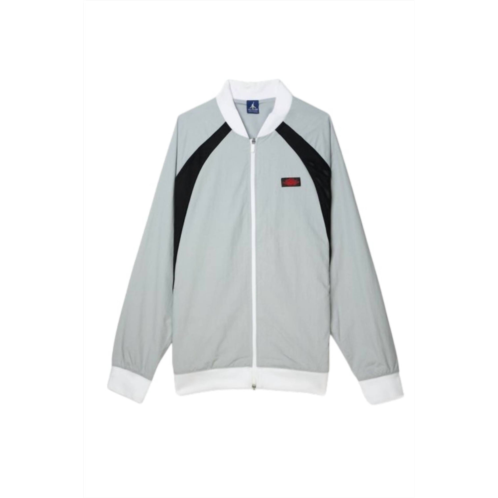 Jordan mens aj1 wings jacket in wolf grey/black-university red
