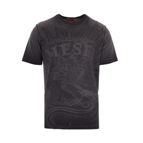 DIESEL grey rawjust cotton-blend t-shirt