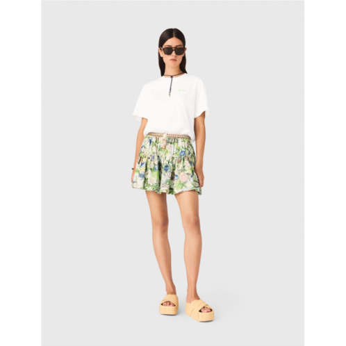 Maje printed ruffled skirt