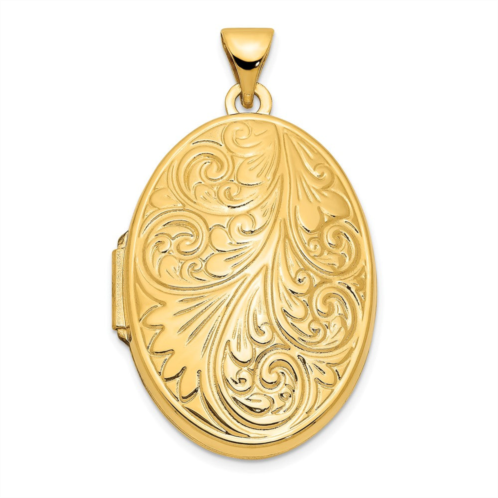 Diamond2Deal 10k yellow gold yellow scroll oval locket pendant