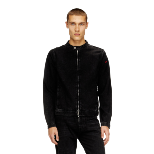 Diesel moto jacket in clean-wash denim