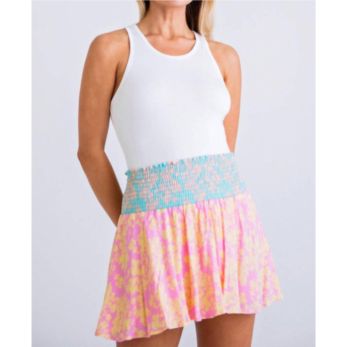 Karlie smocked skort in mix floral