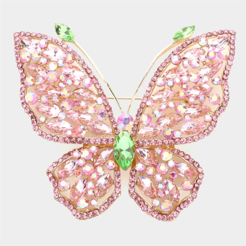 FASHNZFAB multi stone embellished butterfly pin brooch