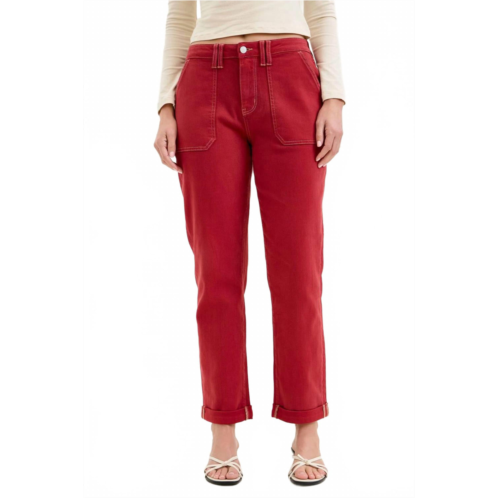 Judy Blue aurora weekender straight pants in berry