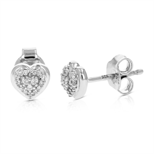 Vir Jewels 1/10 cttw lab grown diamond composite earrings in sterling silver with push backs for women