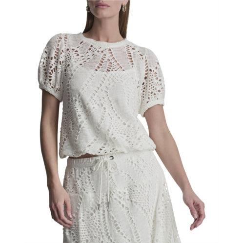 DKNY crochet leaf top