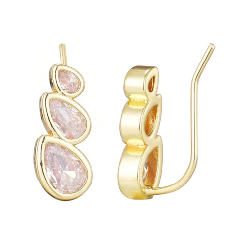 Adornia 14k gold plated crystal climber earrings
