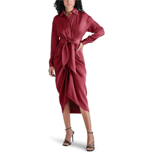 Steve Madden sula shirt dress womens windsor wine wrap twist front frog376