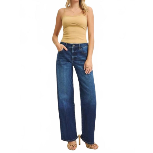 RISEN mid rise baggy jeans in dark blue