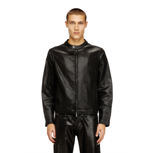 Diesel moto jacket in shiny coated jogg jeans