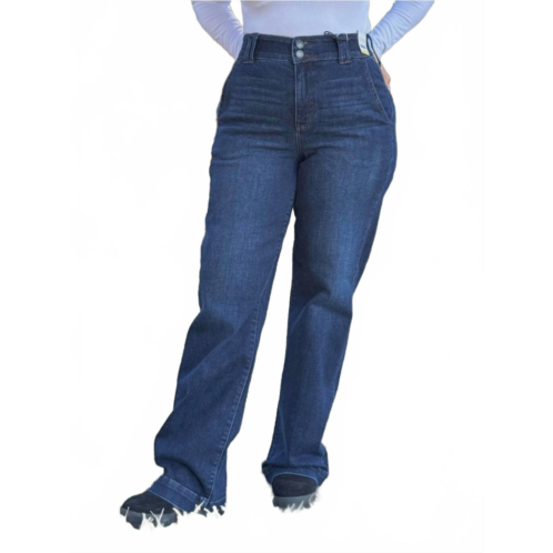 Judy Blue fancy nancy trouser wide leg jean in dark wash