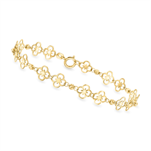 Canaria Fine Jewelry Canaria italian 10kt yellow gold floral ricami bead station bracelet