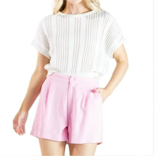 Simply Southern high rise pleated shorts in pink