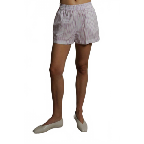 Perfectwhitetee julie poplin shorts in ultraviolet stripe