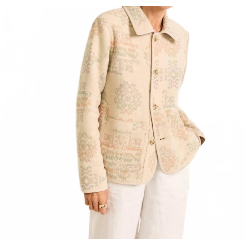 PENDLETON reversible chore jacket in ecru/shale laurel grove