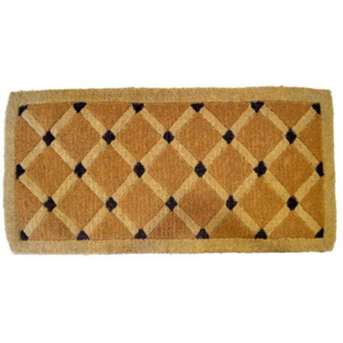 Imports Decor colored cross board pattern handcrafted door mat geometric woven entryway rug durable indoor outdoor floor mat