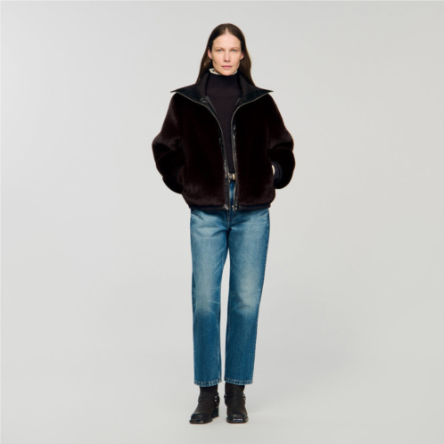 Sandro short faux fur coat