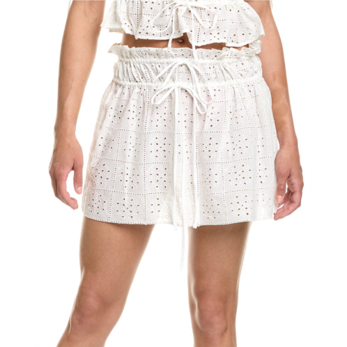 GANNI light broderie anglaise mini skirt