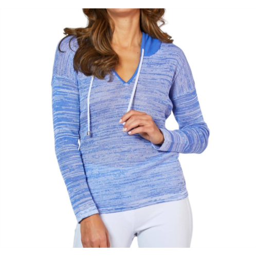 French kyss v-neck hoodie in peri/white