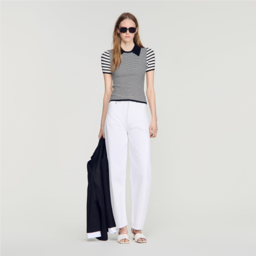 Sandro striped polo-style sweater