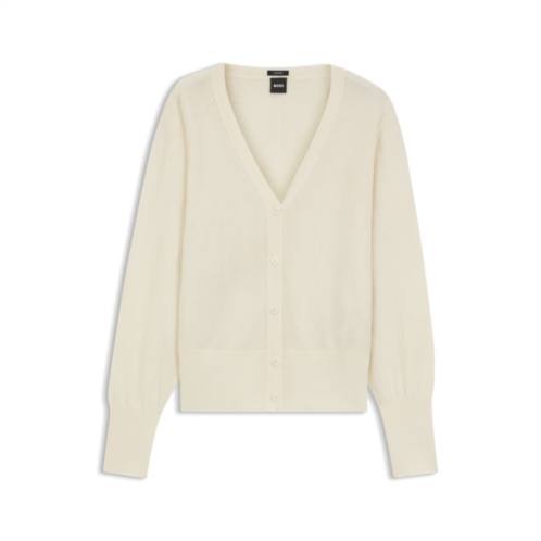 BOSS ribbed-trim cardigan in cashmere