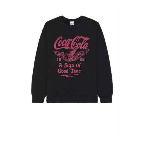 Junk Food serena coca cola crewneck sweatshirt in black