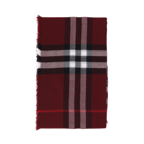 BURBERRY check wool scarf red
