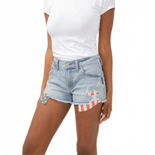 Silver Jeans Co boyfriend mid rise luxe stretch americana shorts in heritage
