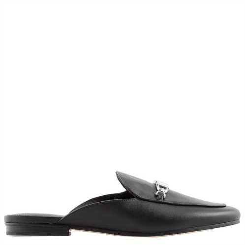Michael Kors black tiffanie leather flat mules