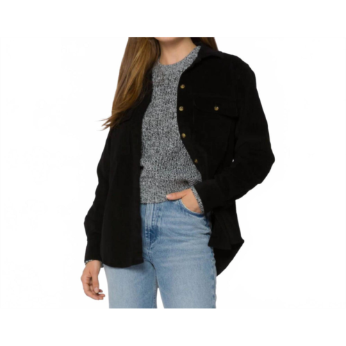 Velvet Heart magnolia shacket in black