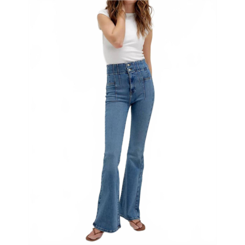 Free People jayde flare jean in sunbrust blue