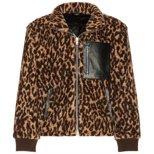 Amiri printed bandana fleece jacket- brown / tan