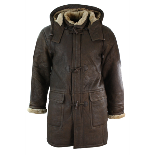 TruClothing winter sheepskin duffle safari jacket hood