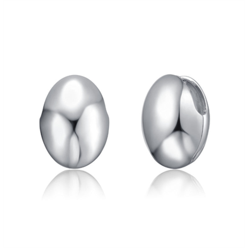 Rachel Glauber puffy button huggie hoop earrings