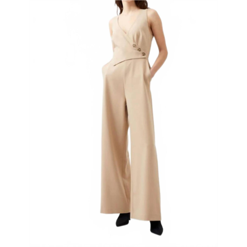 FRENCH CONNECTION azra twill jumpsuit in beige