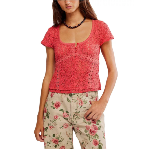 Free People claro short sleeve blouse in aged coral