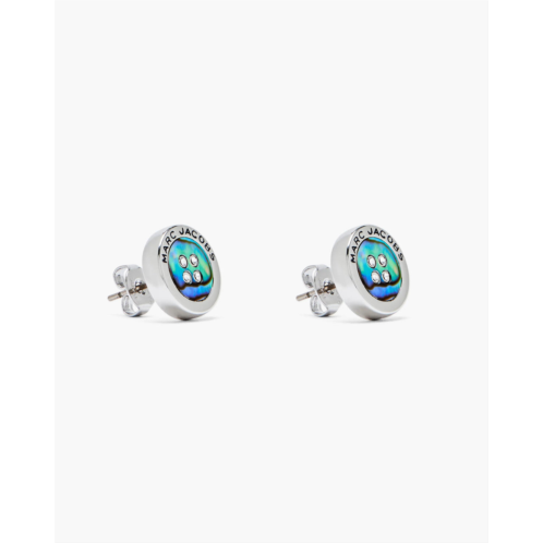 MARC JACOBS the button abalone stud earrings