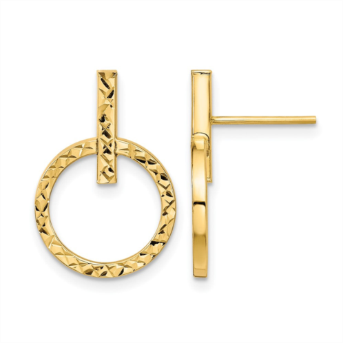 Diamond2Deal 10k yellow gold drop dangle earrings