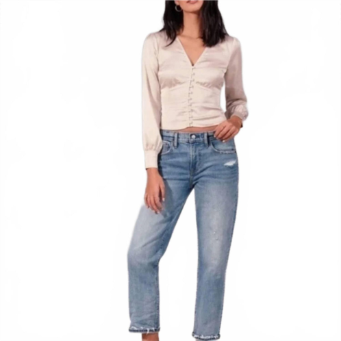 Abercrombie & Fitch mid rise boyfriend jeans in blue