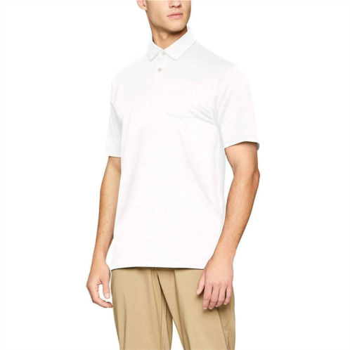 UNDER ARMOUR charged cotton scramble golf polo shirt top in white